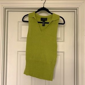 Vintage textured sleeveless collared shirt